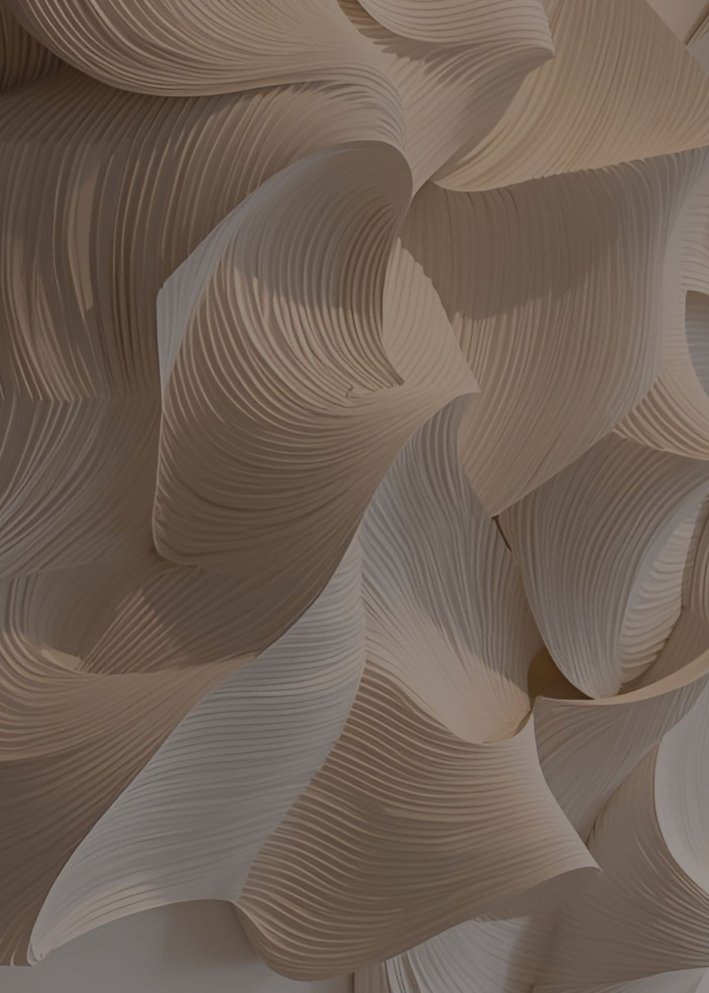 Abstract peaks and folds representing conceptual depth and pattern recognition